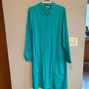 Soft Surroundings Turquoise Collared Dress